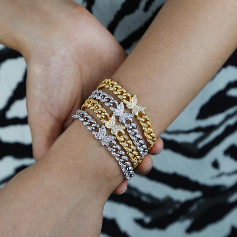 Charm Bracelets Full Iced Out Butterfly Bling Bracelet Cuba Link Chain Hip Hop Wholesale Women Rapper Jewelry Accessories Gift
Charm Bracelets Full Iced Out Butterfly Bling Bracelet Cuba Link Chain Hip Hop Wholesale Women Rapper Jewelry Accessories Gift