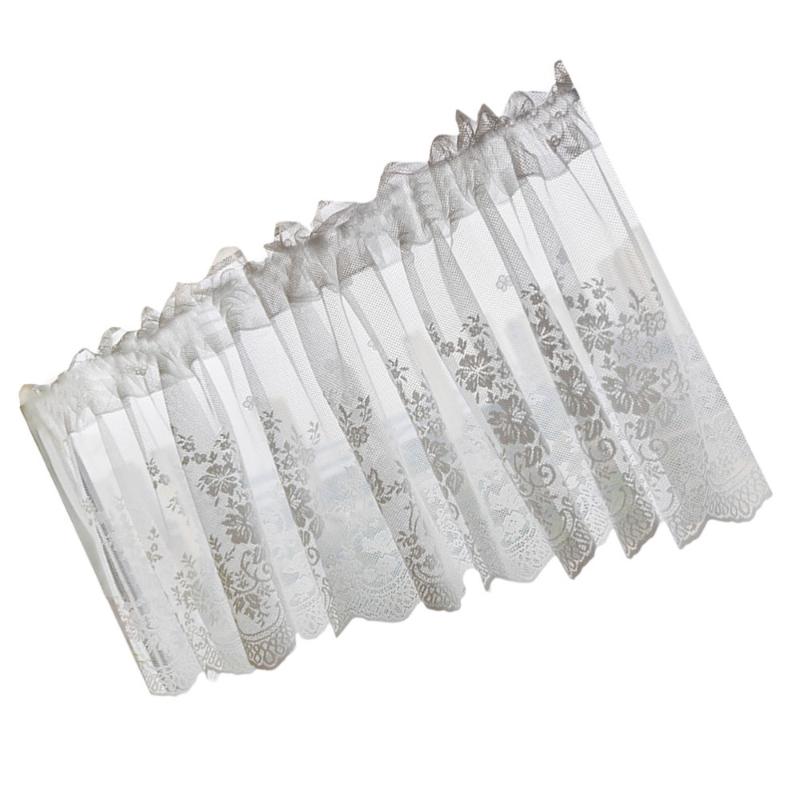 1 Sheet Delicate Half Curtain Window Short Curtain Blackout for Home, White