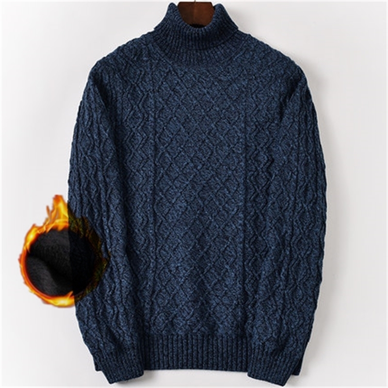Knitwear Warm Winter Men Turtleneck Pullover Wool Liner Thick Snow High Neck Mens Sweater Pullovers Plus Size 5XL 6XL 7XL 201119