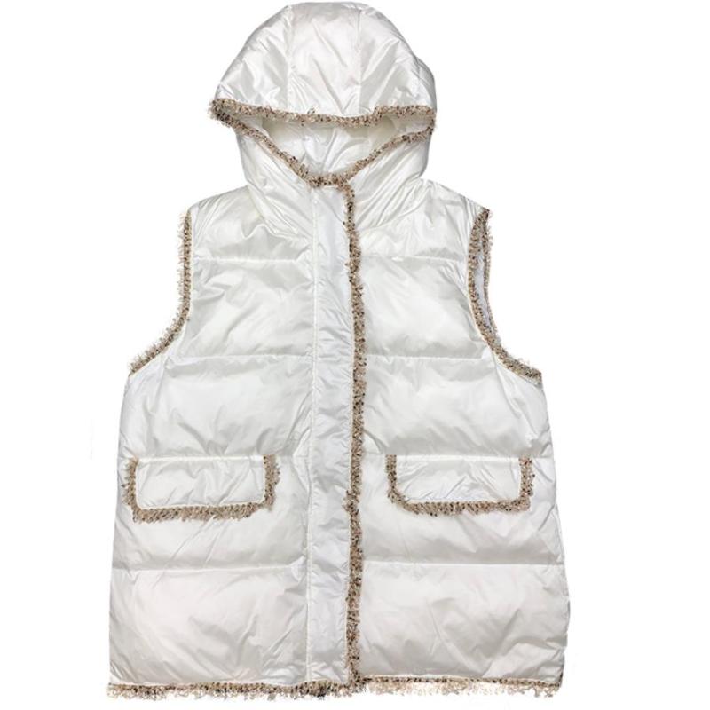 New arrival fashion small fragrance down cotton vest women hooded tassel winter waistcoat, Black
New arrival fashion small fragrance down cotton vest women hooded tassel winter waistcoat, Black