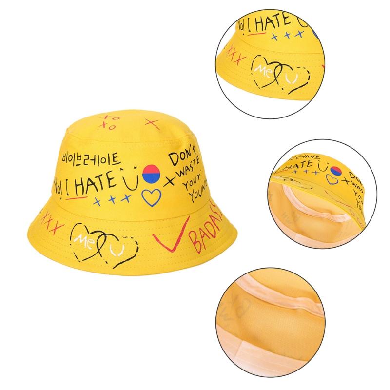 Men Women Summer Harajuku Cotton Bucket Hat Letters Heart Graffiti Printed Hip Hop Skateboard Sunscreen Fisherman Cap
Men Women Summer Harajuku Cotton Bucket Hat Letters Heart Graffiti Printed Hip Hop Skateboard Sunscreen Fisherman Cap
