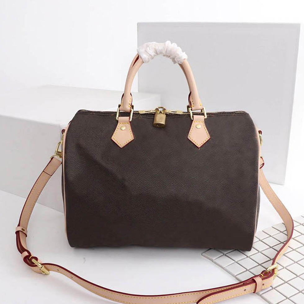 genuine leather Designers Woman Boston Bags Handbag Women Leather Removable and adjustable Shoulder strap Handbags 25cm 30cm 35cm Travel Crossbody Bag