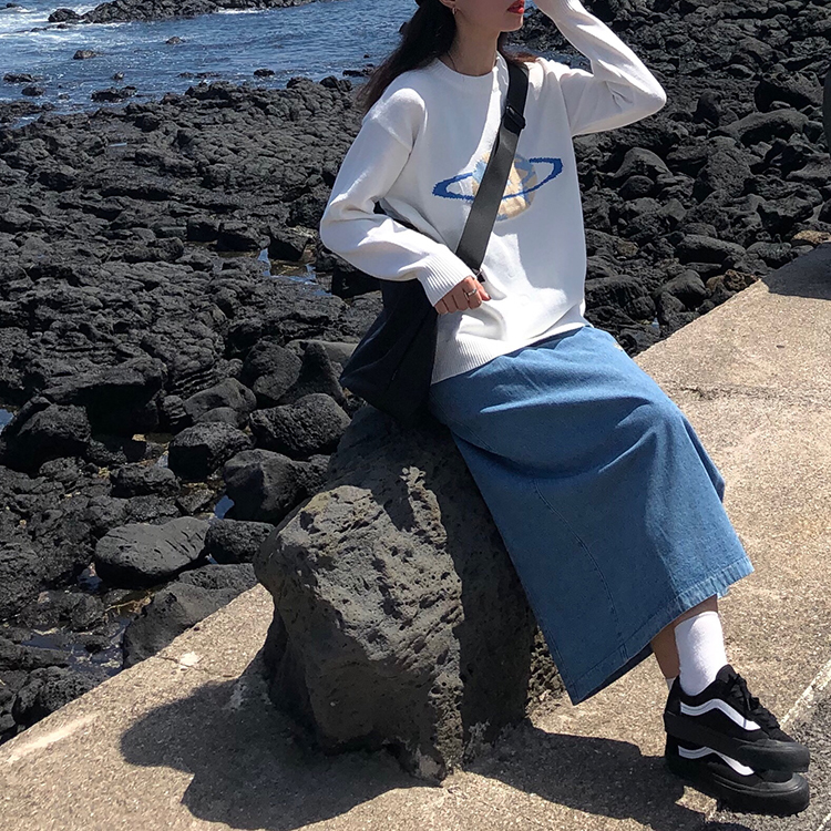 3 colors Korean style sweet Knitted warm Sweaters Women cartoon rabbit fur women sweaters and pullovers F1376 201225