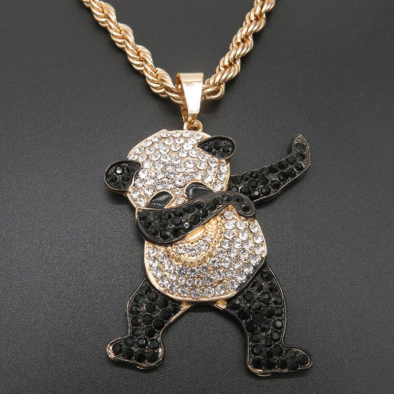 Pendant Necklaces Gold Color Rhinestone Luxury Hip Hop Dancing Funny Animal Panda Iced Out Rock For Mens Jewelry Gifts
Pendant Necklaces Gold Color Rhinestone Luxury Hip Hop Dancing Funny Animal Panda Iced Out Rock For Mens Jewelry Gifts