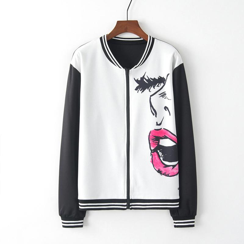 Artguy New Autumn Women Fashion Long Sleeve Lip Print Striped Cuff Zip-up Jacket Harajuku Streatwear Zipper Sweatshirt Coat, Black
Artguy New Autumn Women Fashion Long Sleeve Lip Print Striped Cuff Zip-up Jacket Harajuku Streatwear Zipper Sweatshirt Coat, Black