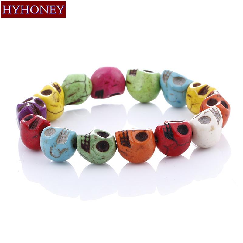 Charm Bracelets 2021 Arrival Multi-color Stone Skull Wrap Women Men Skeleton Punk Jewelry Halloween Gifts
Charm Bracelets 2021 Arrival Multi-color Stone Skull Wrap Women Men Skeleton Punk Jewelry Halloween Gifts