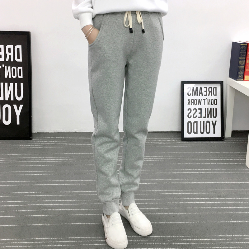 Jvzkass winter new lamb plus size sweat pants plus velvet padded feet pants lamb wool casual pants women's trousers Z54 201106