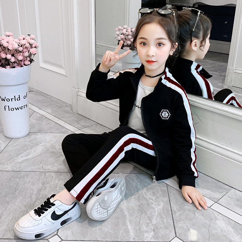 Girl'S Suit Western Style Childrenswear 2020 Autumn Clothing New Style Korean-style Children Autumn Casual FashionX1019