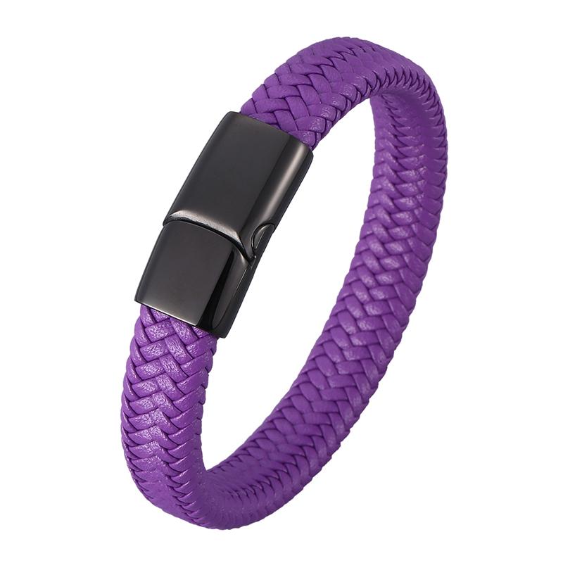 Charm Bracelets Simple Purple Braided Leather Rope Bracelet For Men Women Bangle Steel Magnet Clasp Weave Wristband Valentine's Day Gift SP0
Charm Bracelets Simple Purple Braided Leather Rope Bracelet For Men Women Bangle Steel Magnet Clasp Weave Wristband Valentine's Day Gift SP0