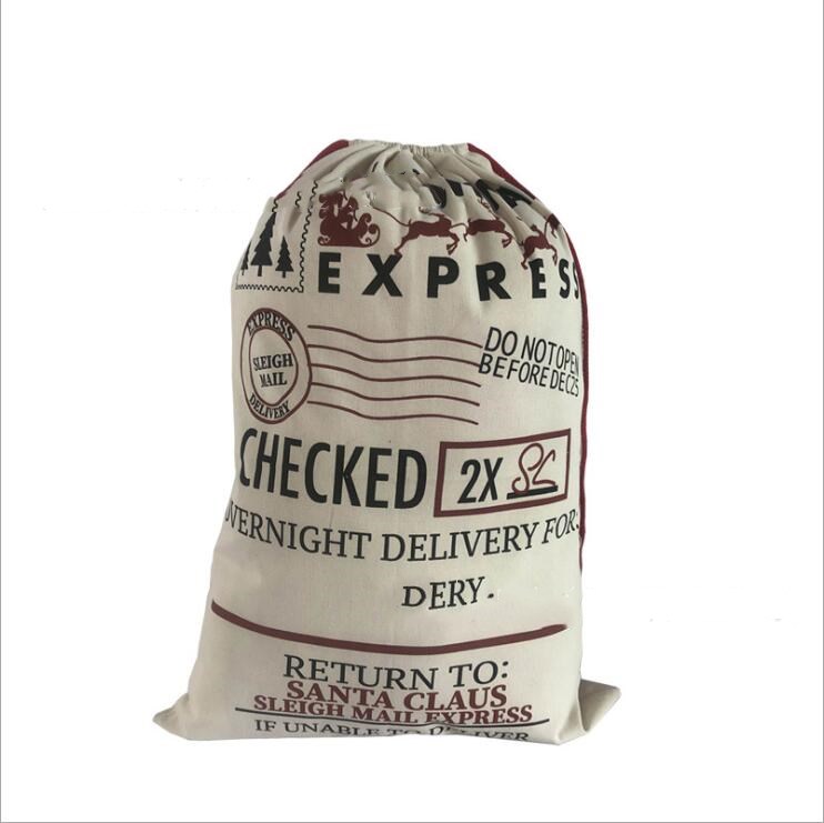 Gifts Santa Sacks Drawstring Bags Canvas Candy Gift Sack Handbags Reindeers Storage Bag Christmas Decorations B7624 Free shipping