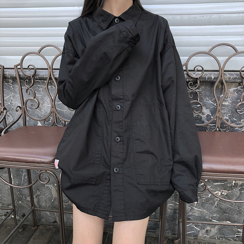 2021 New 3 color shirt black jackets bf style big pocket long sleeve of women tops and blouse (x984) AIOO
2021 New 3 color shirt black jackets bf style big pocket long sleeve of women tops and blouse (x984) AIOO