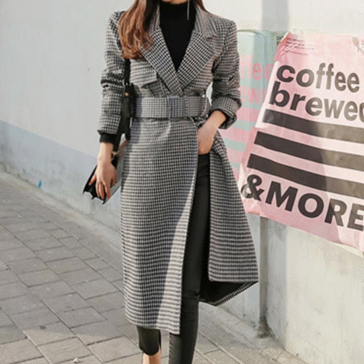 2021 New Style Korean Stylish Suit Mid-length Collar Fashion Belt-tight Houndstooth Wool Coat Outerwear 02U7, Give belt
2021 New Style Korean Stylish Suit Mid-length Collar Fashion Belt-tight Houndstooth Wool Coat Outerwear 02U7, Give belt