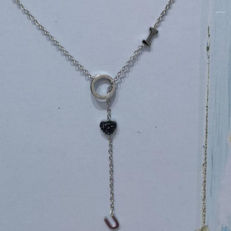 BELLE ECO-Certification Good Stainless Steel Necklace 45cm Curb Chains Black/White Rhinestons HEART 10mm I LOVE U Pendant Girls1
BELLE ECO-Certification Good Stainless Steel Necklace 45cm Curb Chains Black/White Rhinestons HEART 10mm I LOVE U Pendant Girls1