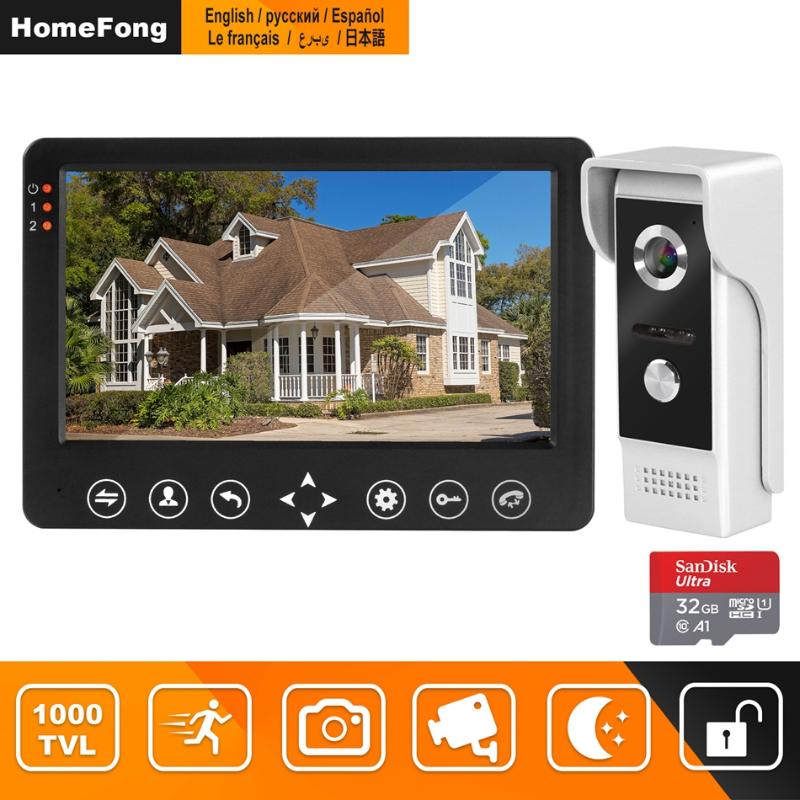 HomeFong video intercom 7 inch HD Wired video door phone Camera Support IR Night Vision motion sensor Doorbell for Home Security
HomeFong video intercom 7 inch HD Wired video door phone Camera Support IR Night Vision motion sensor Doorbell for Home Security
