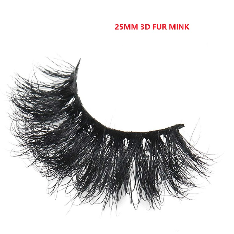 25MM Mink Eyelashes Siberian Mink Fur lashes Sexy Custom Private Label long fluffy Eyelash Soft Natural 3D Mink Eyelashes Extension