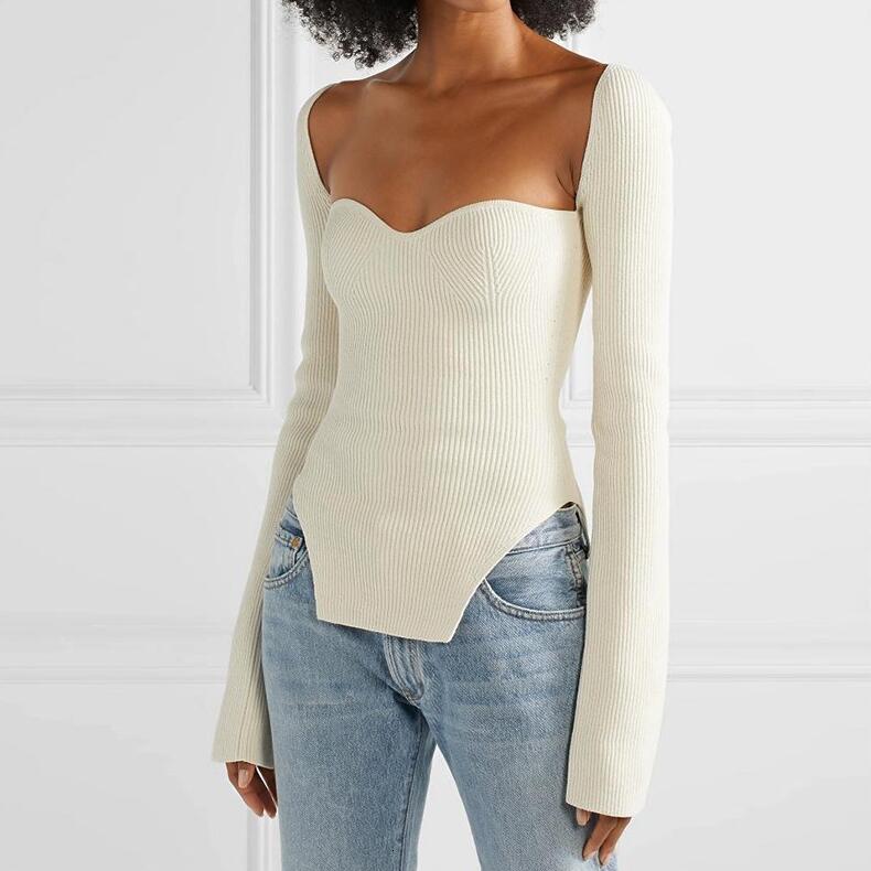 2021 new spring and summer fashion women clothes cashmere sqaure collar full sleeves elastic high waist sexy pullover 011902, White
2021 new spring and summer fashion women clothes cashmere sqaure collar full sleeves elastic high waist sexy pullover 011902, White