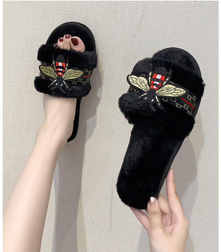 New small bee plush slippers women's shoes spring, autumn and winter warm and comfortable faux fur slippers zapatillas mujer X1020, Pink
New small bee plush slippers women's shoes spring, autumn and winter warm and comfortable faux fur slippers zapatillas mujer X1020, Pink