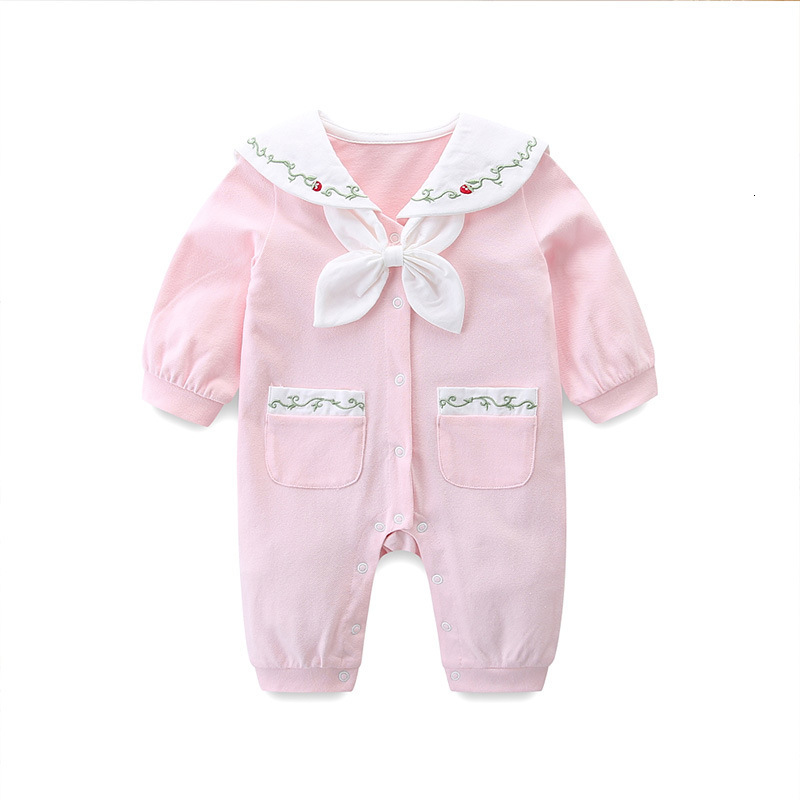 2021 New Spring Autumn Sailor Collar Rompers Newborn Embroidery Pink Baby Clothes for Girls with 2 Pockets 0-2y U51z
2021 New Spring Autumn Sailor Collar Rompers Newborn Embroidery Pink Baby Clothes for Girls with 2 Pockets 0-2y U51z