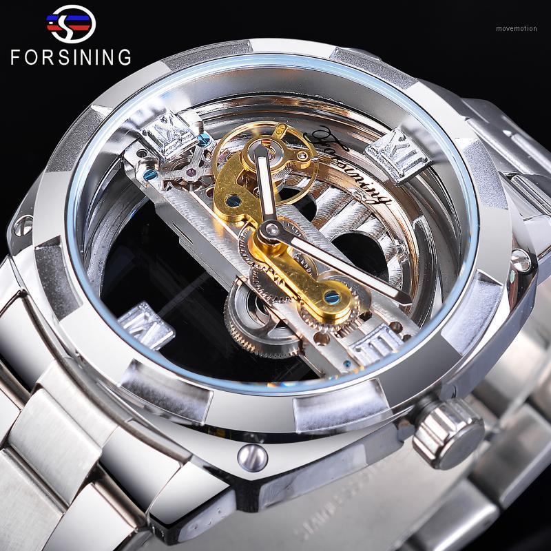 Forsining Silver Square Male Transparent Mechanical Watches Automatic Golden Gear Skeleton Stainless Steel Band Man Reloj Hombre1, S1068-5
Forsining Silver Square Male Transparent Mechanical Watches Automatic Golden Gear Skeleton Stainless Steel Band Man Reloj Hombre1, S1068-5