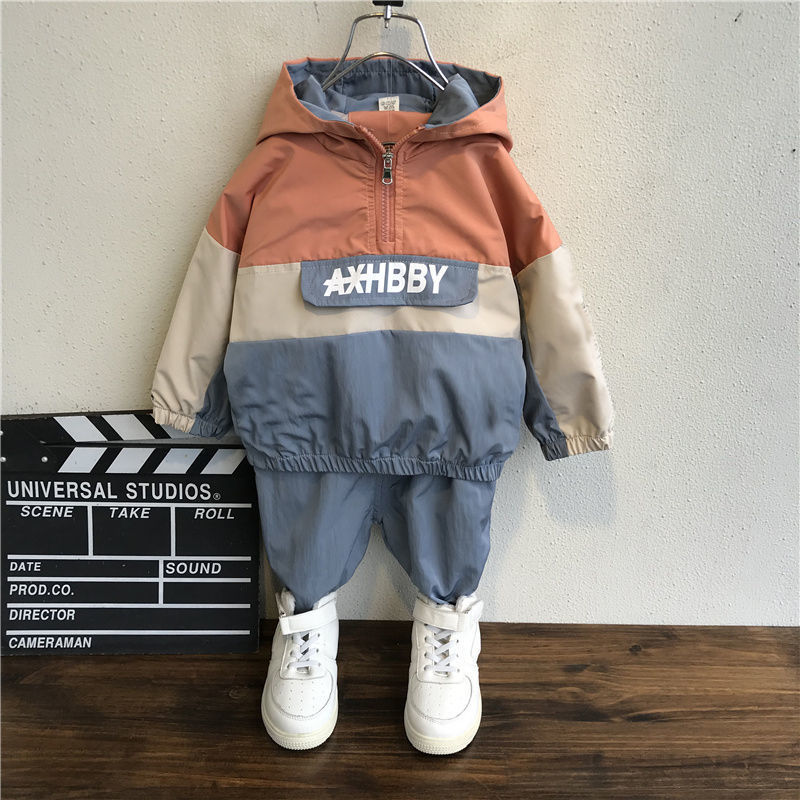kids clothes sets New Fashion baby Patchwork Unisex Kids Brand Sport Suits Hoodies Top +Pants 2pcs suit 2 3 4 5 7 8 9 yearsX1019