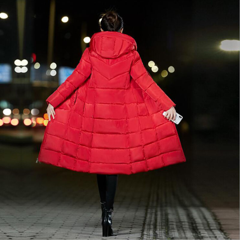 2019 Winter Jacket Female Parka Coat Plus size M6XL Fashion Down Jacket Long Hoodie Down Thick Long Coat Jacket Women Clothing T200319