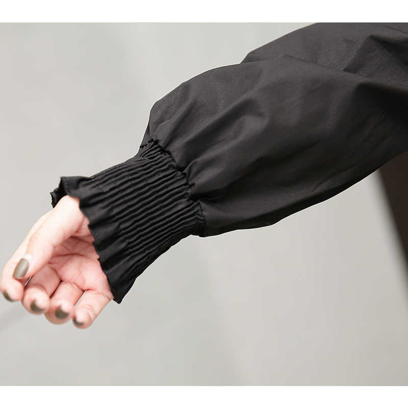 CHICEVER Autumn Black Dress For Women Loose Big Size Elastic Collar Long Sleeve Women's Dresses Female Clothes Fashion New T200320