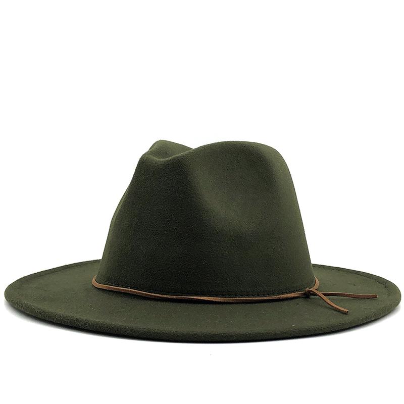 Men Women Wide Brim Wool Felt Jazz Fedora Hats British style Trilby Party Formal Panama Cap Black Yellow Dress Hat 58-60CM