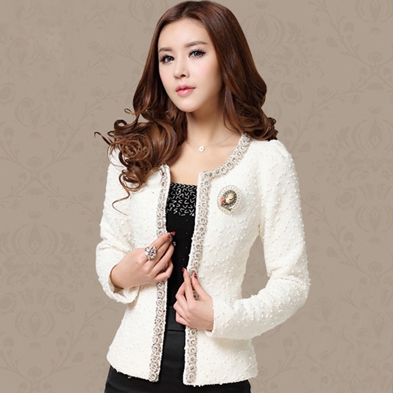 abrigos mujer invierno long sleeve cardigan plus size coat women women fashion elegant Beading Diamond women jacket 661B 100 201026