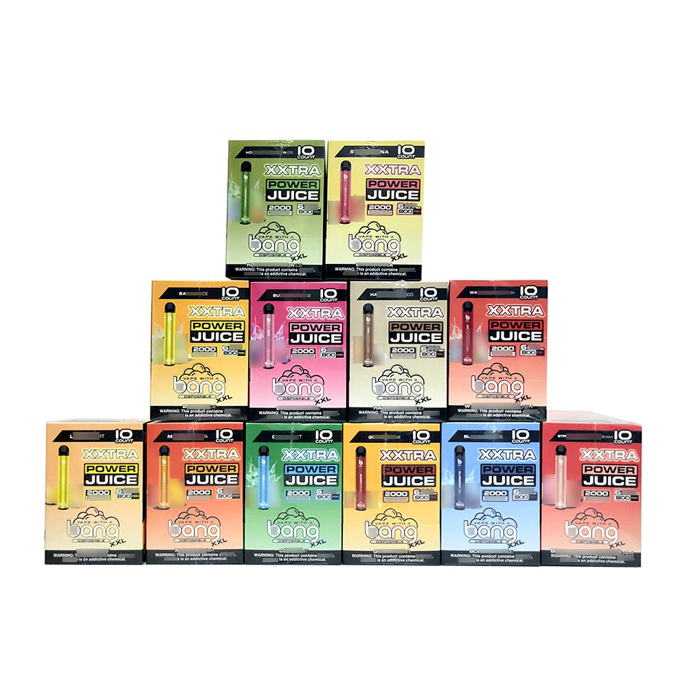 Bang XXL Disposable Vapes Pen Device 800mAh Batterys 6ml Pre-Filled Vapors 2000 Puffs Bang XXtra Kit VS Bang XL xtra Plus
Bang XXL Disposable Vapes Pen Device 800mAh Batterys 6ml Pre-Filled Vapors 2000 Puffs Bang XXtra Kit VS Bang XL xtra Plus