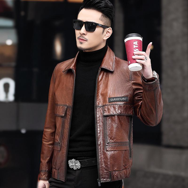 Haining men's leather coat 2020 new hunting wear Lapel Motorcycle Jacket Coat cow leather jacket male top, Black
Haining men's leather coat 2020 new hunting wear Lapel Motorcycle Jacket Coat cow leather jacket male top, Black