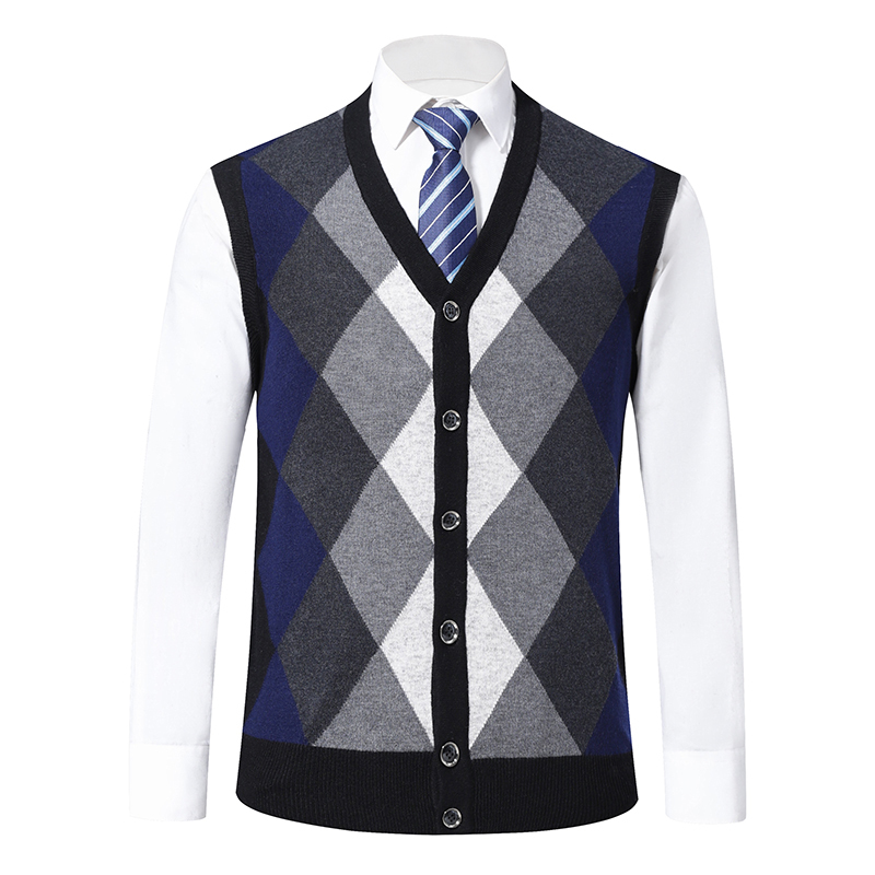 6% Wool Fashion Sleeveless Sweater Men Pullovers Cardigan Jumpers Knitwear Vest Winter V Neck Slim Fit Casual Clothing Male 201125