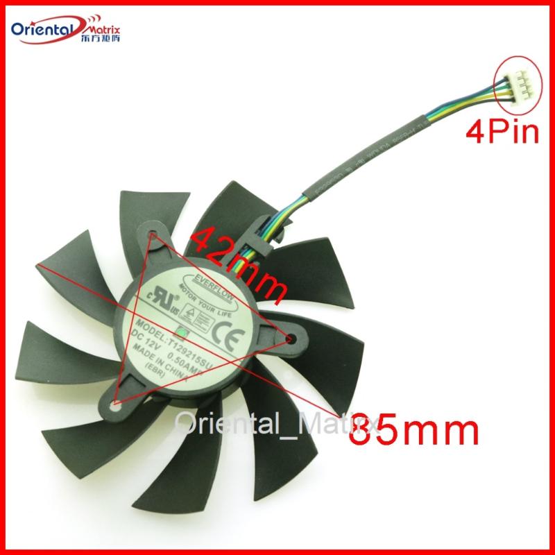 

New T129215SU T129215BU Cooling Fan 12V 0.50A 85mm 4Wire 4Pin Graphics / Video Card VGA Cooler Fan DIY Cooling
