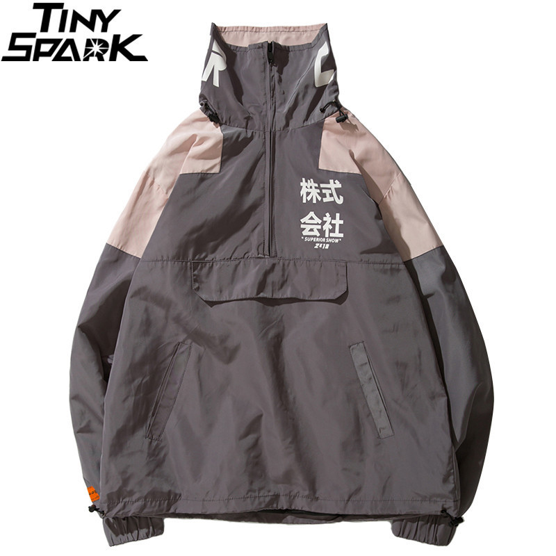 Hip Hop Jacket Windbreaker Men Japan Harajuku Multi Pockets Jacket Coat Retro Vintage Casual Track Jacket Streetwear Autumn 201127