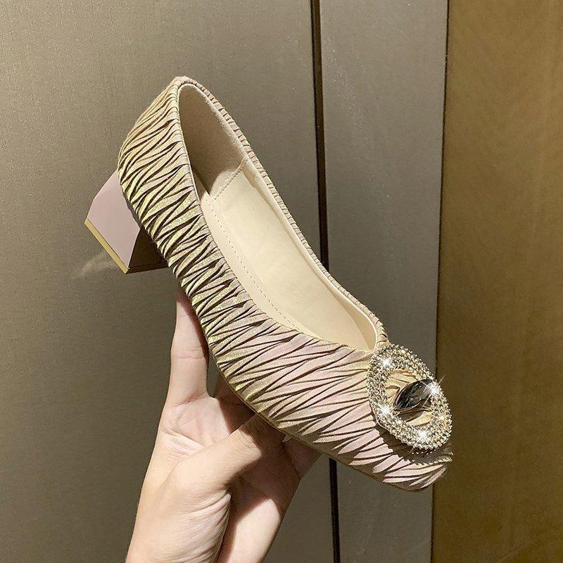 Shine Crystal Ring Buckle Woman Pumps Pleated Slip on Square Toe Offices Shoes Mature Ladies Folds Chunky High Heels Shoes Mujer, Blue
Shine Crystal Ring Buckle Woman Pumps Pleated Slip on Square Toe Offices Shoes Mature Ladies Folds Chunky High Heels Shoes Mujer, Blue