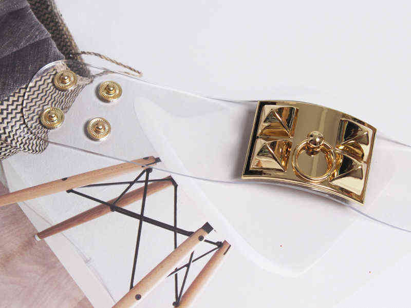 [EWQ] 2022 Spring New Rivet Gold-plated Alloy Leather Bracelet For Women Punk Transparent Bangles Female Tide Accessories PF168 X220216