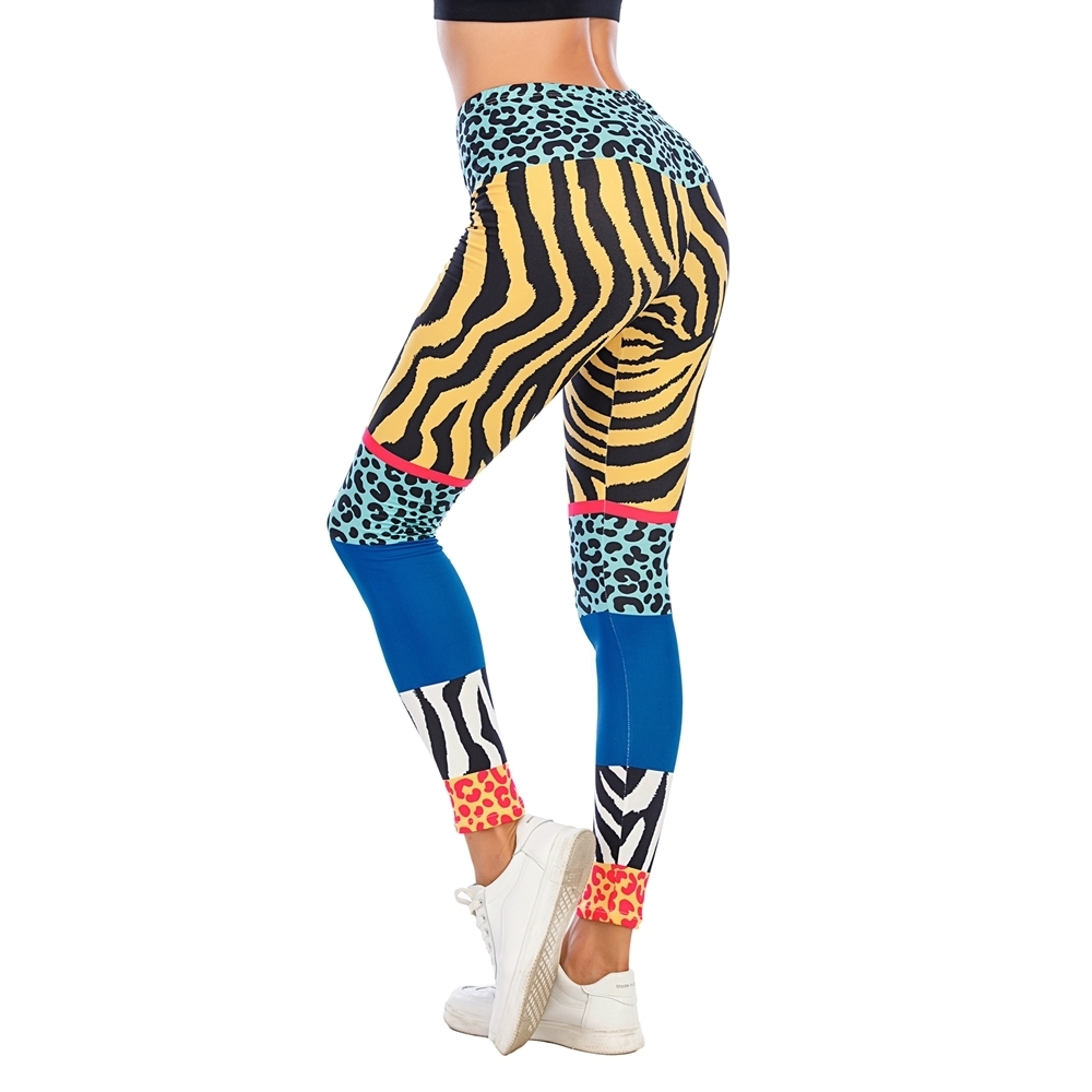 Zohra Sexy Women Legging Animal pattern Splicing Printing Fitness leggins Fashion Slim legins High Waist Leggings Woman Pants 201202