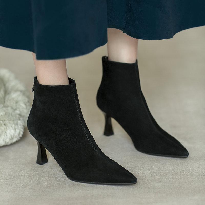 2020 NEW Style Fashion Women Ankle Boots Pointed Toe Suede Leather Woman Boots Party Prom Pumps Quality Winter Shoes, Black
2020 NEW Style Fashion Women Ankle Boots Pointed Toe Suede Leather Woman Boots Party Prom Pumps Quality Winter Shoes, Black