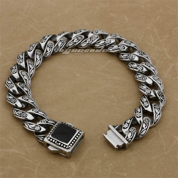 LINSION Solid 316L Stainless Steel Rose Flower Bracelet Mens Biker Link Chain 4R013 Free Shipping Y1125, Black
LINSION Solid 316L Stainless Steel Rose Flower Bracelet Mens Biker Link Chain 4R013 Free Shipping Y1125, Black
