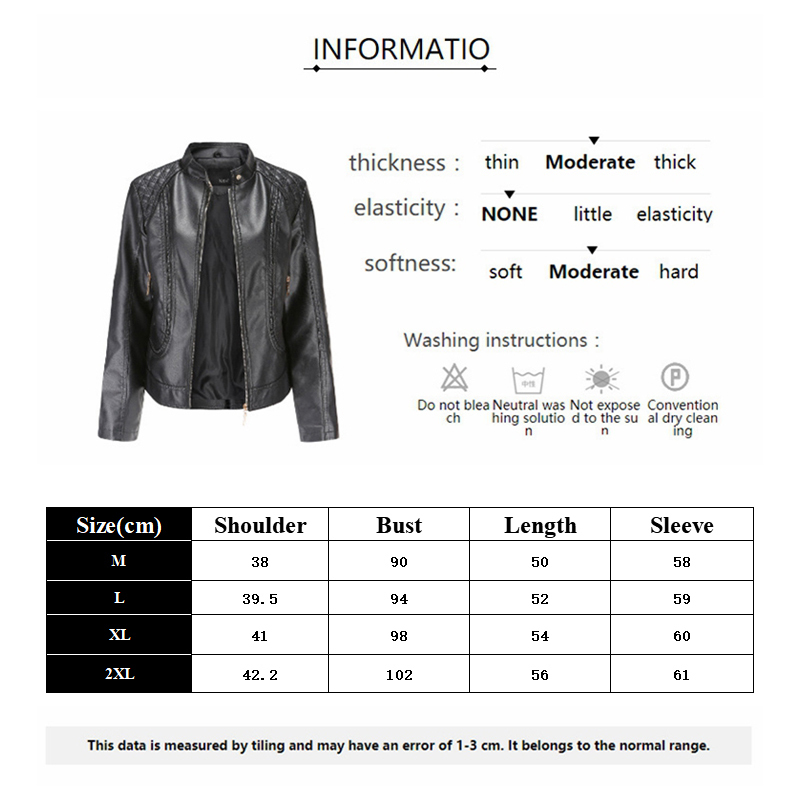 Garemay Faux Leather Jacket Women Long Sleeve Pu Autumn Winter Female Plus Size Short Leather Jacket for Women 201017