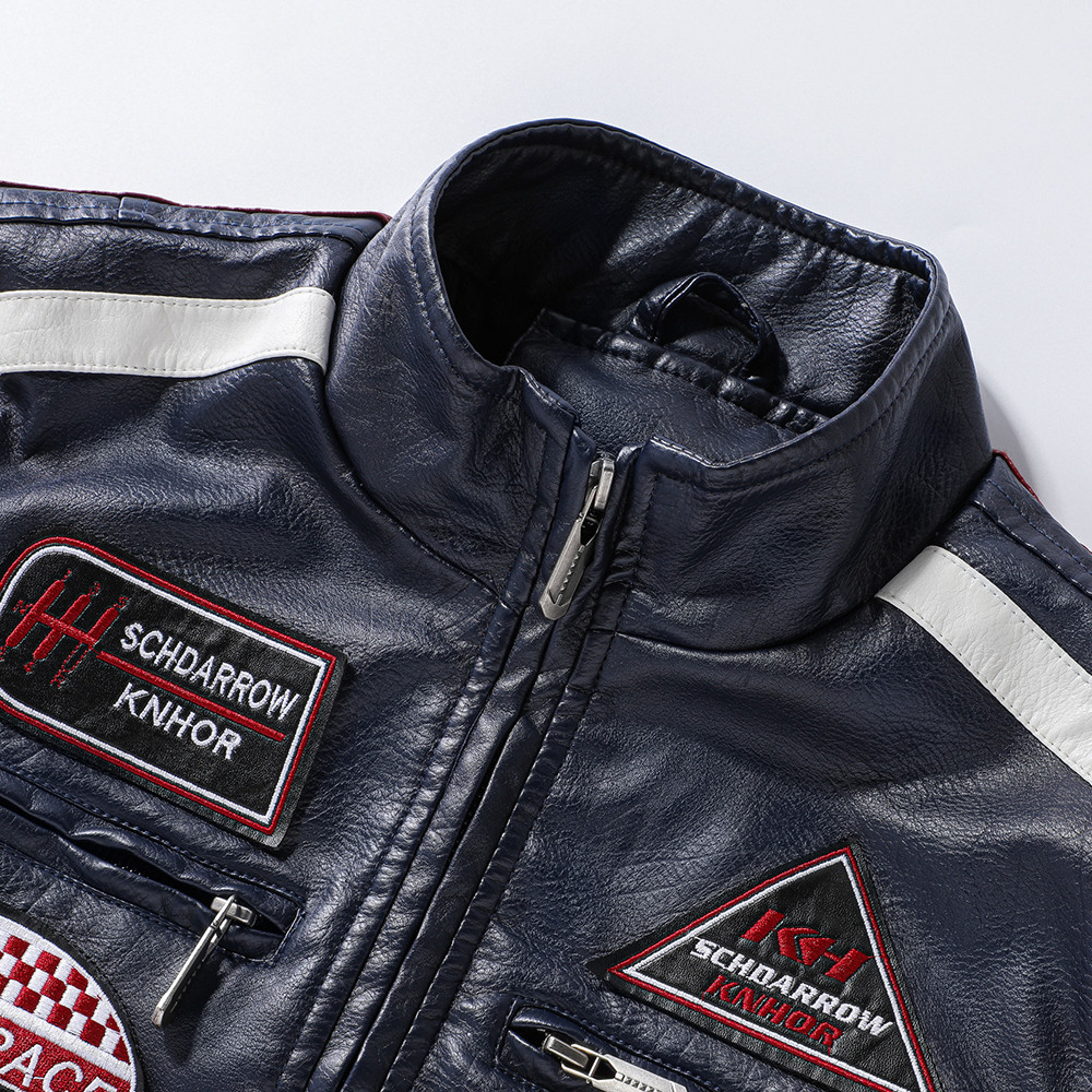Men Autumn New Casual Motor Biker Painted Leather Jackets Coat Men Winter Vintage Punk Style PU Faux Fleece Leather Jackets Men 201120