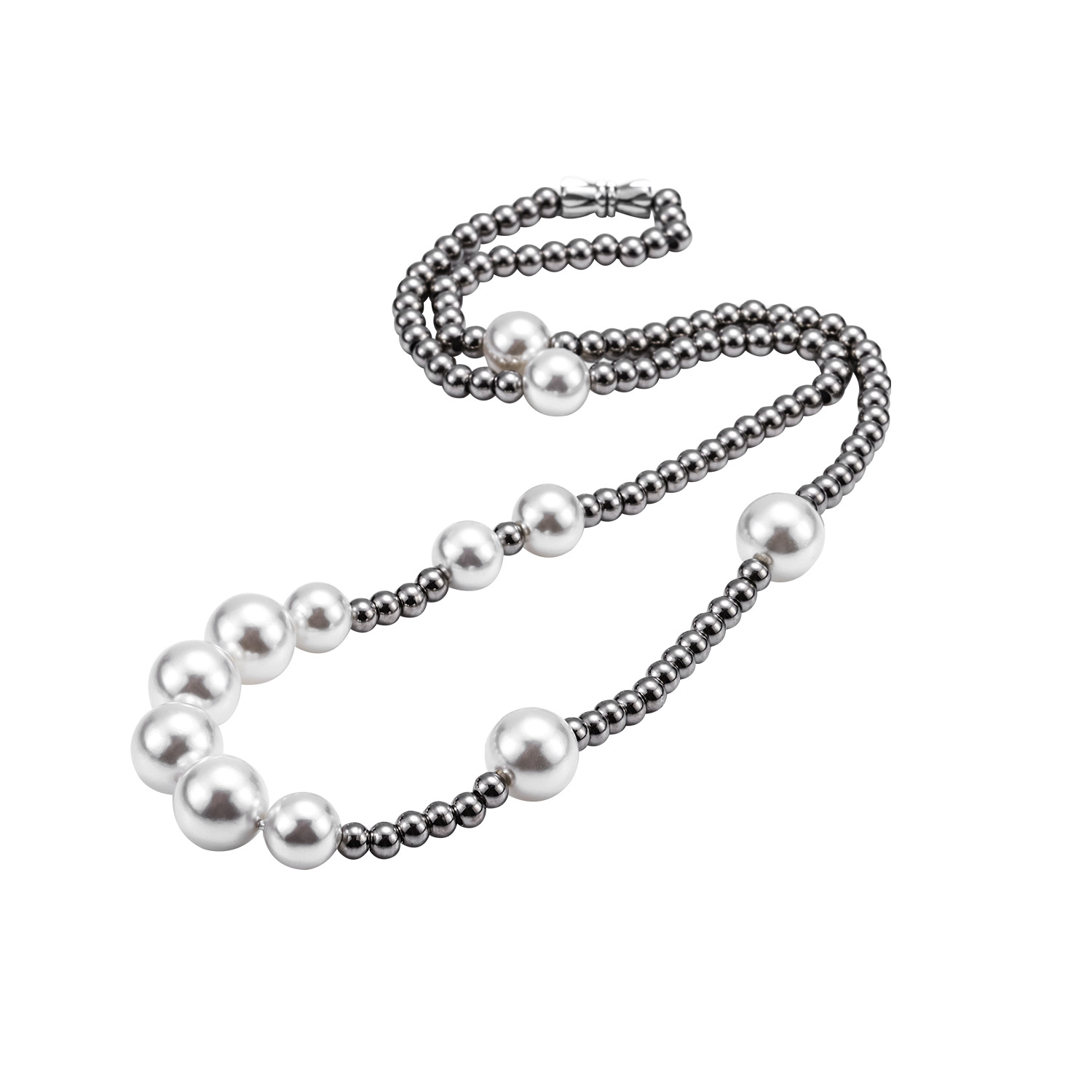 New Cool Hip Hop Punk Personality Retro Pearl Big And Small Clavicle Chain Necklace For Men Women gifr Jewelry