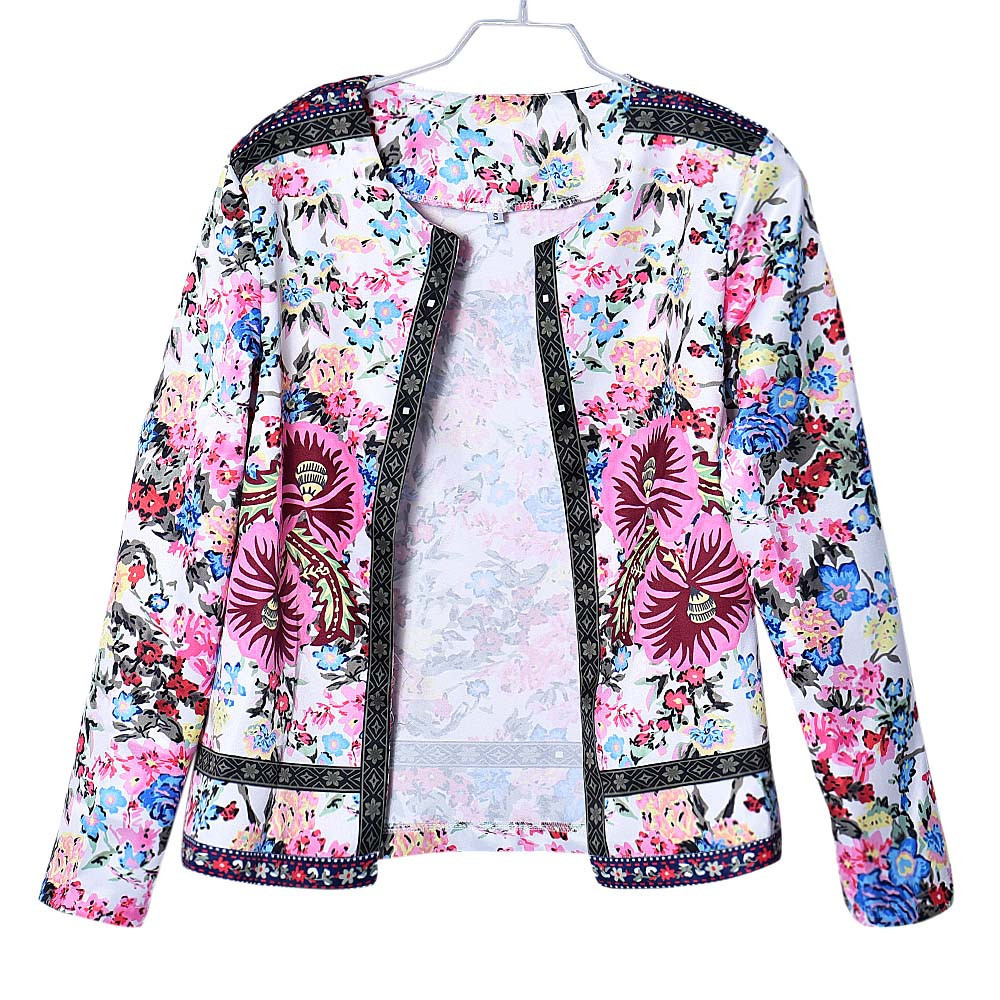 JAYCOSIN Female jacket Women Floral Printed Short Jacket Long Sleeve women winter 2019 coats Outwear L300726 T200111