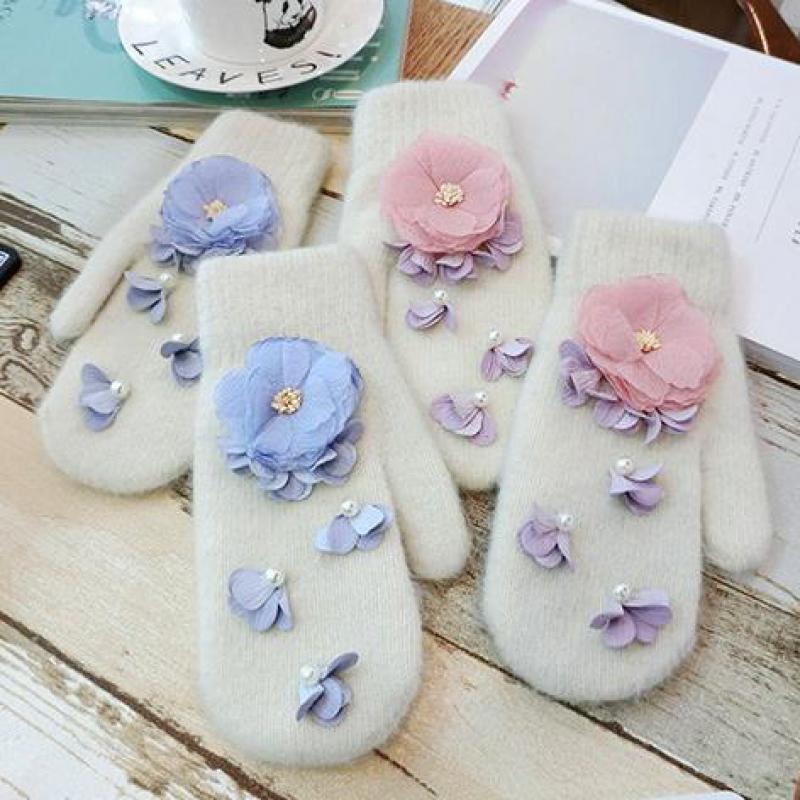 Winter Female Cute Gloves Fur Blended Warm Women Gloves Handmade Woolen Flowers Bow Knot Mittens AGL104
Winter Female Cute Gloves Fur Blended Warm Women Gloves Handmade Woolen Flowers Bow Knot Mittens AGL104