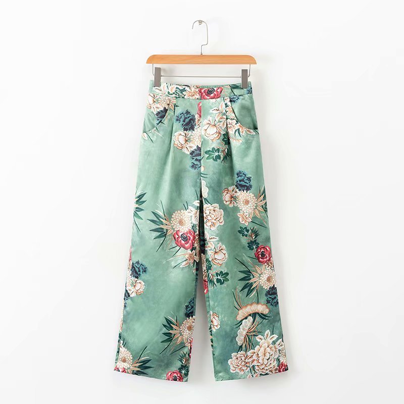 Fashion suit pants suit 2019 summer temperament new women's printing loose suit jacket casual wide leg pants twopiece T200818