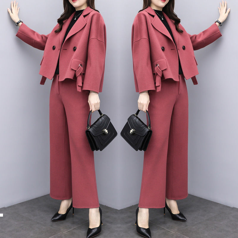New two 2021 pieces of wool women's clothing short coat and loose pants elegant suit red brick black sets y490 1RNX, Zhuang hong
New two 2021 pieces of wool women's clothing short coat and loose pants elegant suit red brick black sets y490 1RNX, Zhuang hong