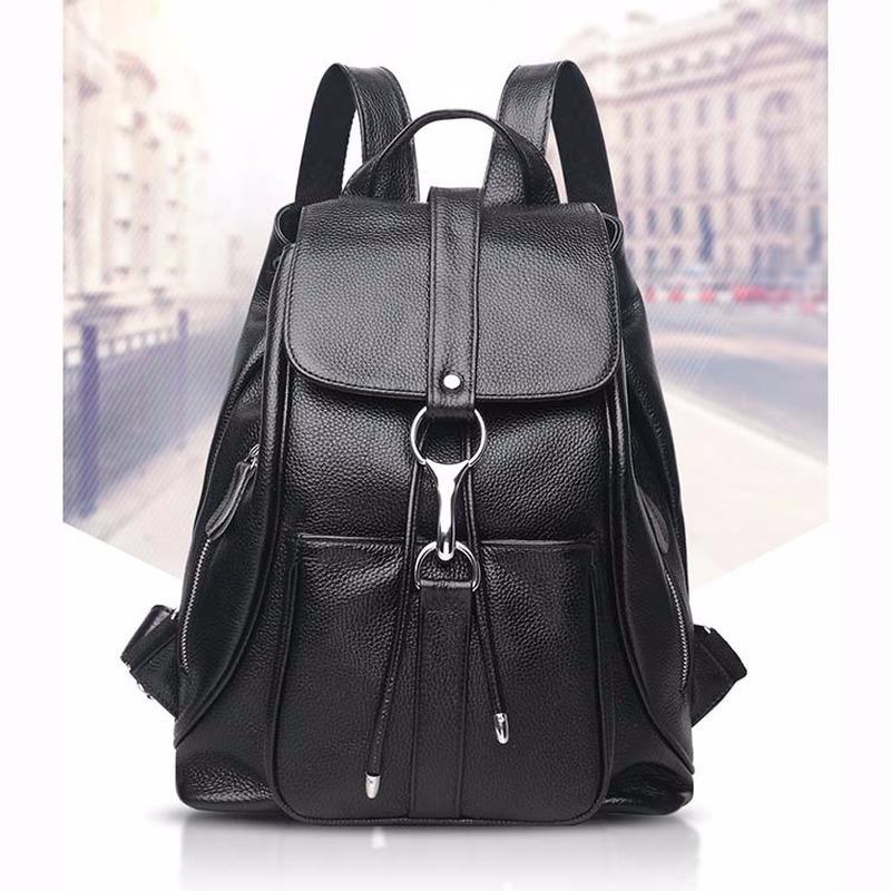 2021 new cowhide ladies casual backpack fashion all-match soft leather backpack leather female bag big bag, Black
2021 new cowhide ladies casual backpack fashion all-match soft leather backpack leather female bag big bag, Black