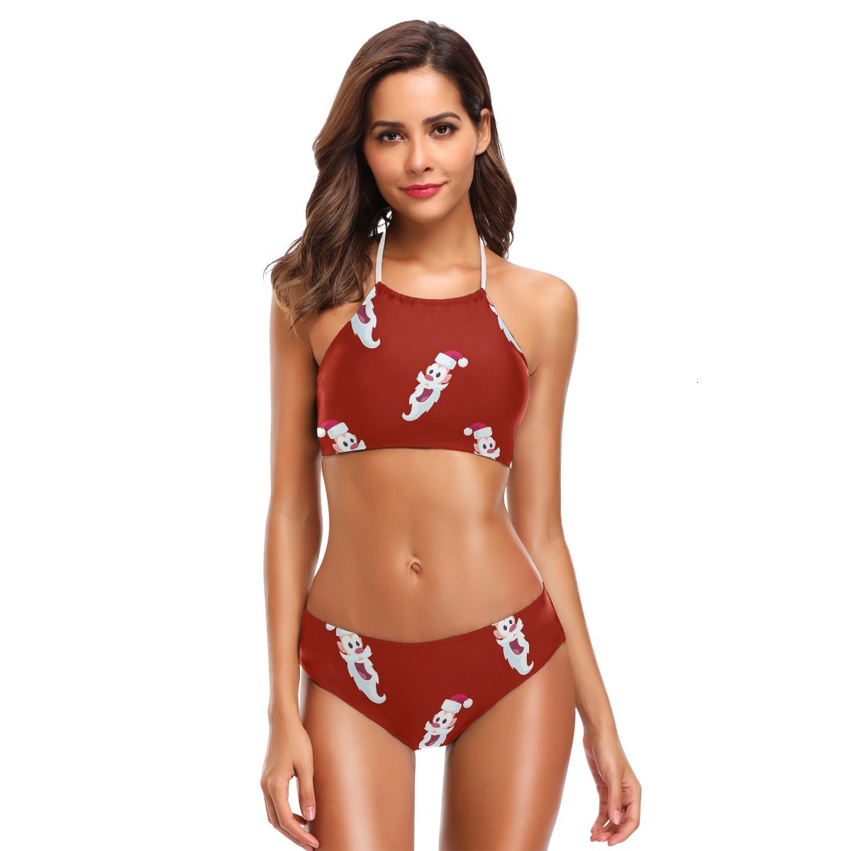 New 2021 Split Printed Cartoon Low Waist Christmas Style Swimsuit Thong Sexy 2 Piece Set Swimwear Women Aloq, Beige
New 2021 Split Printed Cartoon Low Waist Christmas Style Swimsuit Thong Sexy 2 Piece Set Swimwear Women Aloq, Beige