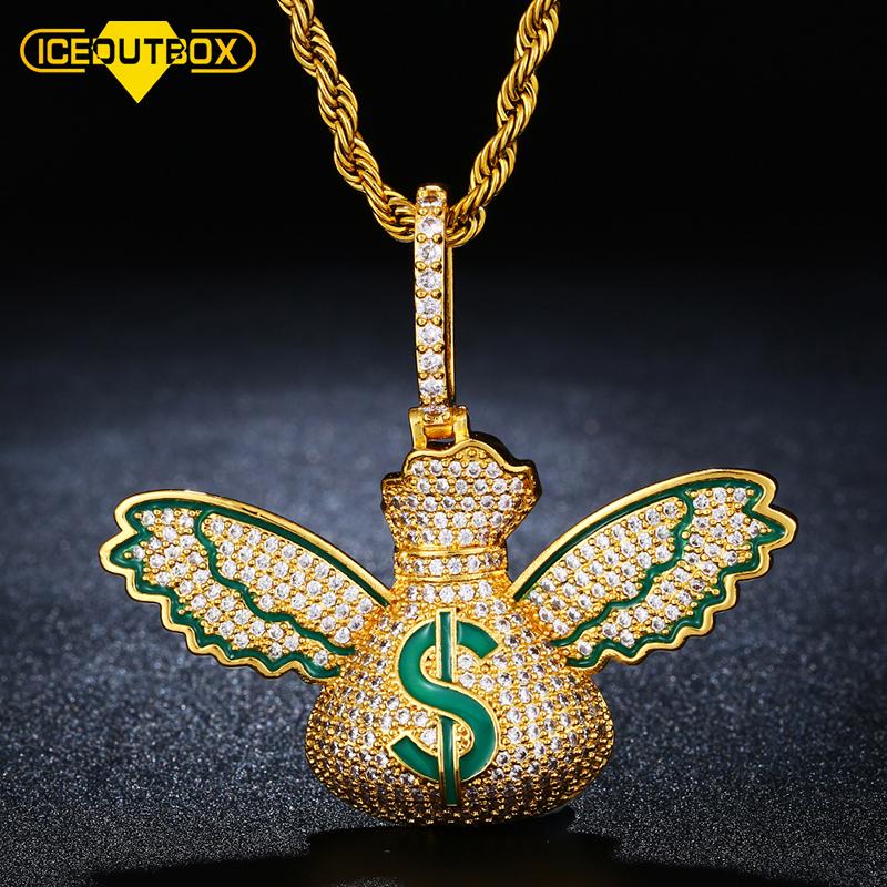 ICEOUTBOX US Dollar Money Bag Pendant Necklace With Tennis Chain Gold Bling Cubic Zircon Men's Hip Hop Necklace Rock Jewelry
ICEOUTBOX US Dollar Money Bag Pendant Necklace With Tennis Chain Gold Bling Cubic Zircon Men's Hip Hop Necklace Rock Jewelry