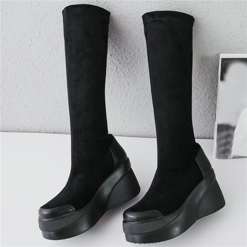Thigh High Fashion Sneakers Women Genuine Leather Wedges High Heel Motorcycle Boots Female Velvet Round Toe Platform Pumps Shoes, Black
Thigh High Fashion Sneakers Women Genuine Leather Wedges High Heel Motorcycle Boots Female Velvet Round Toe Platform Pumps Shoes, Black