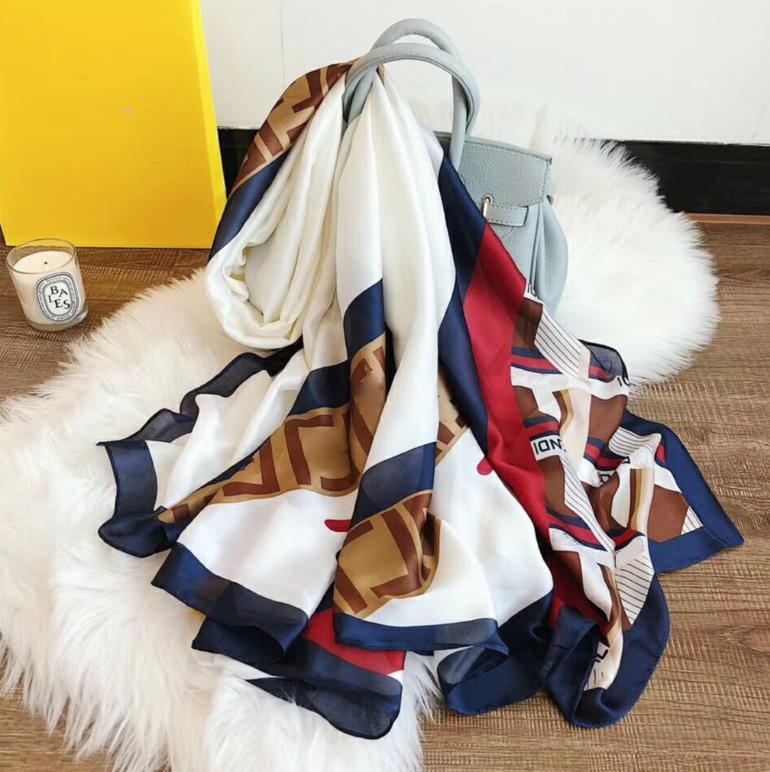 Classic European style high quality silk scarf for men and women 180*90cm soft fashion shawl silk scarf for women in solid color letters, Blue;gray
Classic European style high quality silk scarf for men and women 180*90cm soft fashion shawl silk scarf for women in solid color letters, Blue;gray